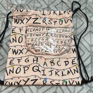 Stranger Things Drawstring Backpack and matching pouch